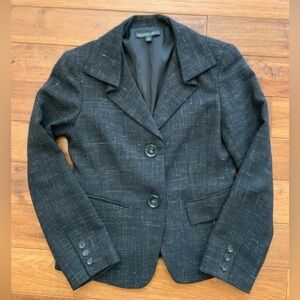 Lafayette 148 Black Tweed Blazer, Notched Collar, size 4